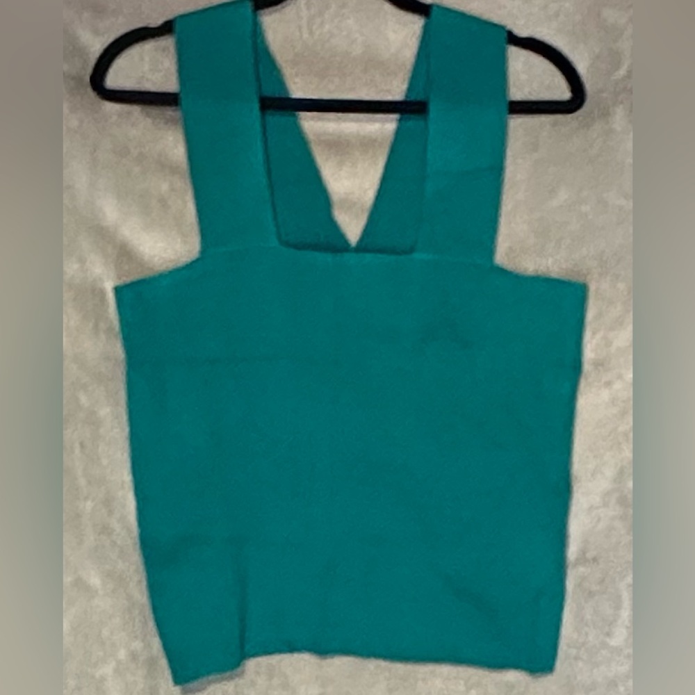 Elegant Teal V-Neck Tank Top